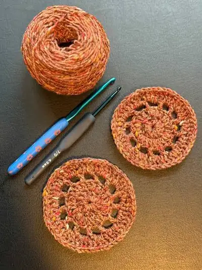 Finished coaster from a pattern in the library