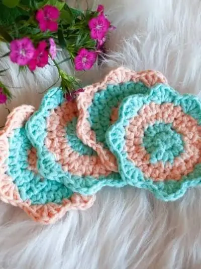 Finished coaster from a pattern in the library
